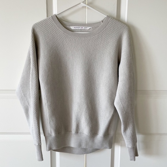 Athleta Sweaters - Athleta Merino Wool Blend Waffle Knit Gray Sweater Size XXS